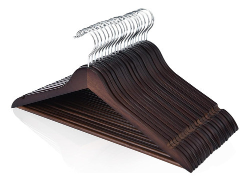 Perchas Madera Gancho Giratorio Fairyhaus 30 Unidades Nogal 0