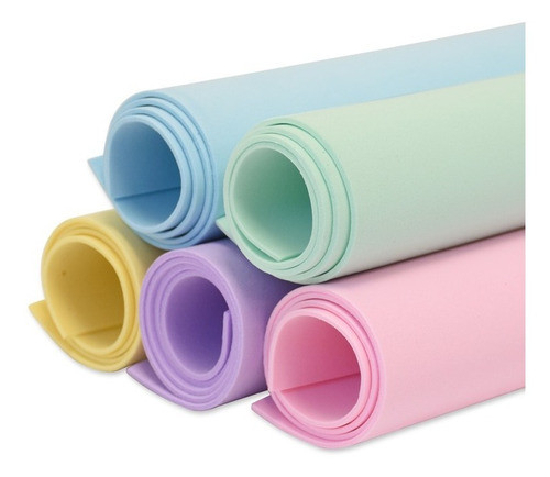 10 Planchas De Goma Eva - Colores Pastel - 50 X40cm 0