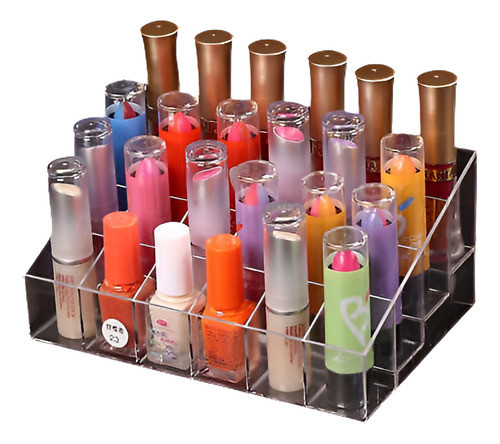 Acrílico Transparente 24 Lápiz Labial Soporte Pantalla Organ 0