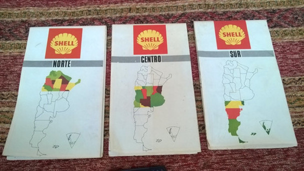 3 Antiguo Mapas Atlas Argentina Rutas Estaciones Shell 0