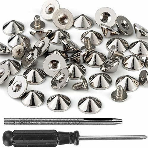 Tachas 4.7mm Alt X 10mm Diam. Plateadas X100 +herramientas 0