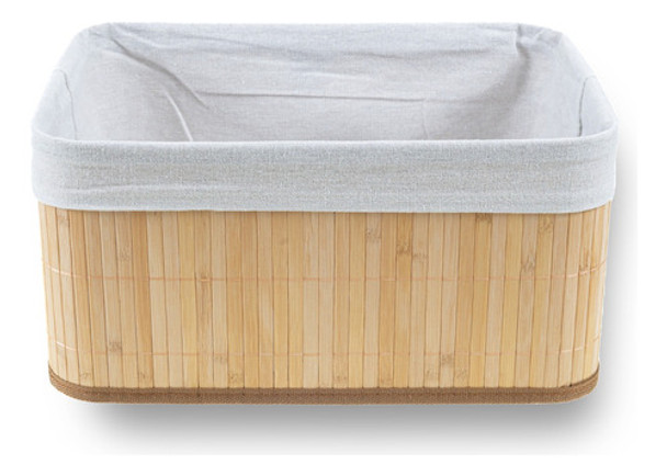 Caixa Cesto Retangular Bambu Tecido Linho 32 X 22cm Premium 0 Caixa Cesto Retangular Bambu Tecido Linho 32 X 22cm Premium 0