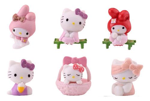 Hello Kitty Set Mini Figuras Colección Muñecas Decorativas 0