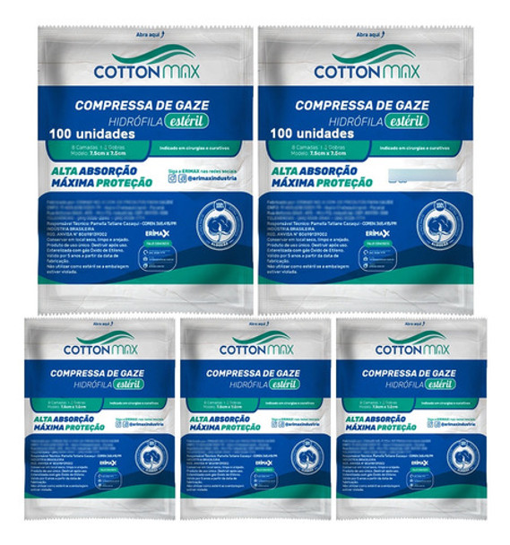 100 Compressa Gaze Estéril Pacote Com 10 Unidades Atacado 0