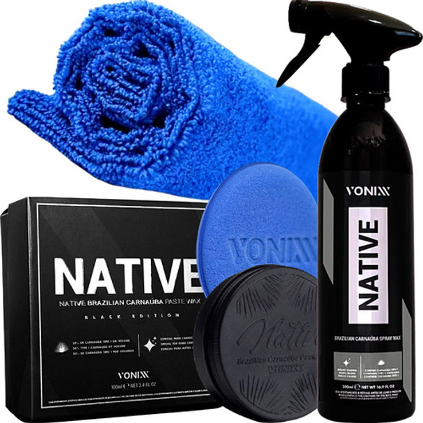 Kit Cera Native Spray, Native Black E Pano Microfibra Vonixx 0