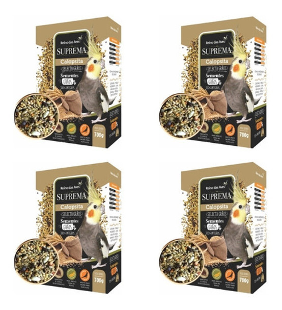 Kit 4 Suprema Selecta Grãos Calopsita 700gr - Reino Das Aves 0
