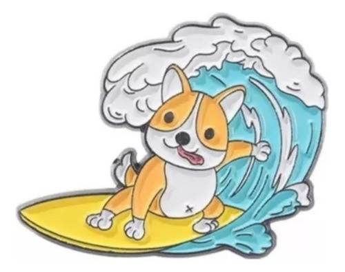 Prendedor  Perrito Corgi Marrón  Importado 0