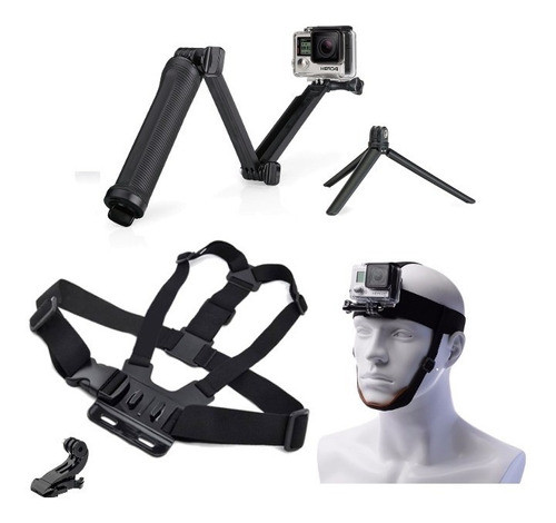 Suporte Para Cabeça Queixo E Peito 3 Way Go Pro Gopro Hero 0