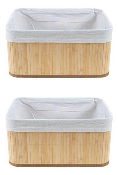 Kit 2 Caixa Cesto Retangular Organizador Bambu 37x26cm 0 Kit 2 Caixa Cesto Retangular Organizador Bambu 37x26cm 0