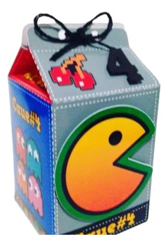 10 Cajitas Milk Box De Pacman 0