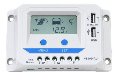 Controlador De Carga Para Paneles Solares 12 O 24 Volt 10 A 0