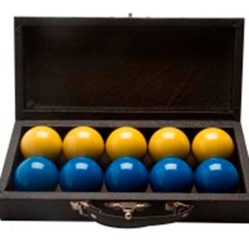 Jg 10 Bolas Lisas + Estojo P/ Bilhar / Sinuca Amarela E Azul 0