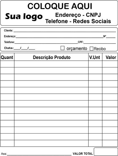 50 Blocos Orçamentos, Recibos Comandas Taman 10x15 50 Folhas 0