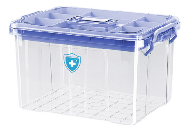 Caixa Organizadora De Medicamentos, Primeiros Socorros, Azul 0 Caixa Organizadora De Medicamentos, Primeiros Socorros, Azul 0