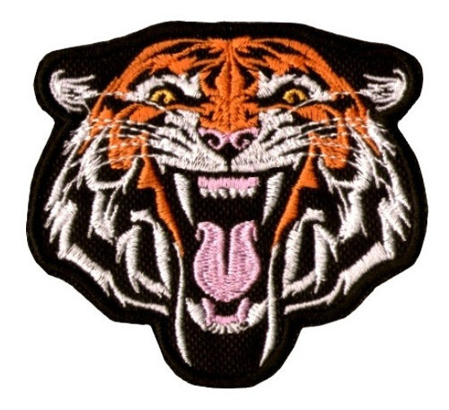 Parche Bordado Cabeza Tigre Wild Animal Felino Motoquero Adr 0