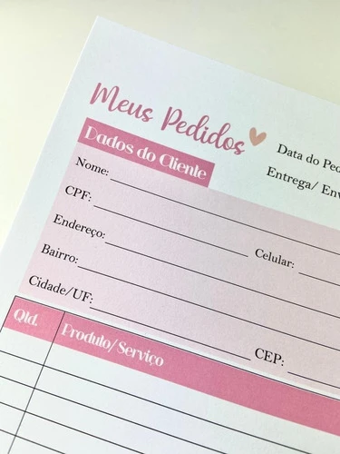 10 Blocos De Pedido - Meus Pedidos 15x21cm - 50 Folhas Cada 0