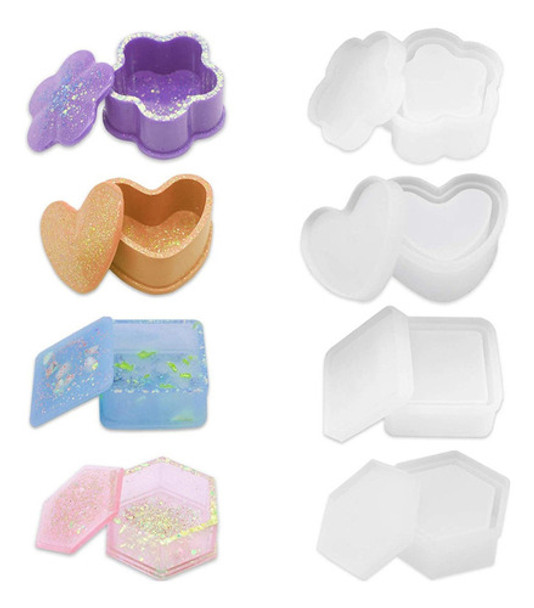 Molde De Silicone De Resina De 4 Peças Para Fazer Caixa De 0 Molde De Silicone De Resina De 4 Peças Para Fazer Caixa De 0
