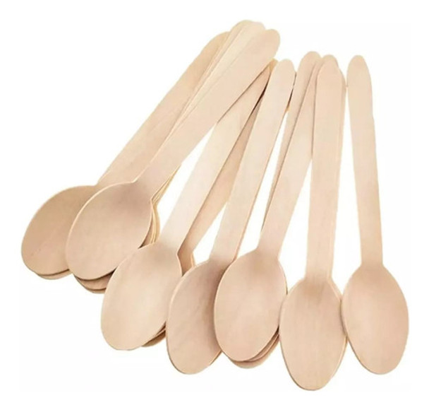 Cuchara Ecológica Descartable 14 X 2.5 Cm Madera 24 Unidades 0