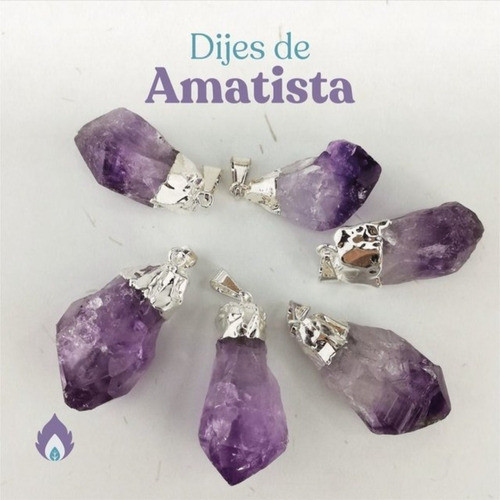 Dijes Punta Amatista En Bruto - Llama Sagrada 0