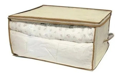 Set X 10 Caja Organizadora Con Cierre Acolchado Grande Beige 0