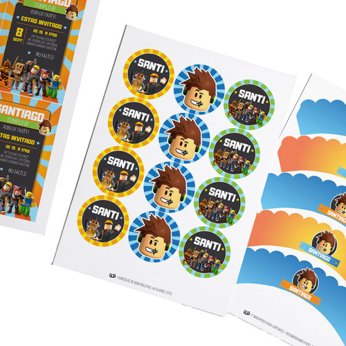 Kit Imprimible Roblox Gamer Editable Cumpleaños 0
