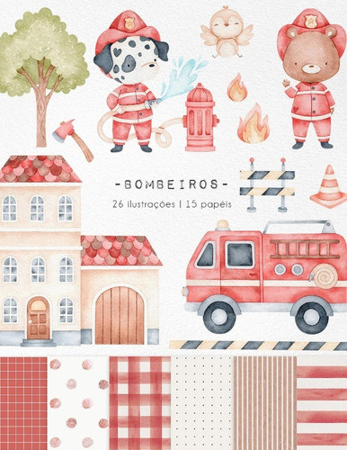 Kit Digital Bombeiros Aquarelado 0