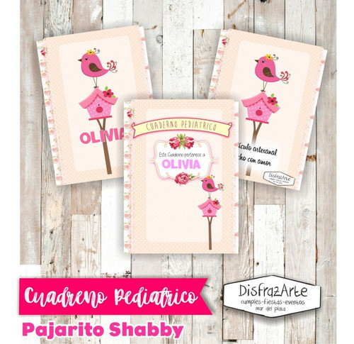 Cuaderno Pediátrico Digital Editable Pdf Pajarito Shabby 0
