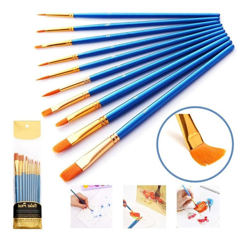 Kit 10 Pinceis Aquarela 0
