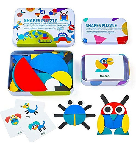 Likee Bloques De Patrón De Madera Animales Rompecabezas Jueg 0