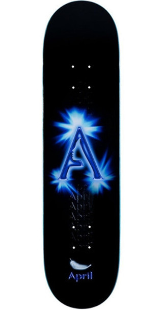 Shape April 8.5 A Logo Black Blue - Maple Skateboard 0