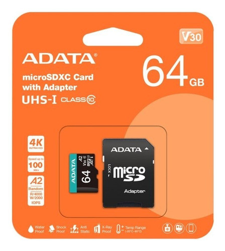Memoria Micro Sd Adata Uhs-i 64gb Clase 10 0