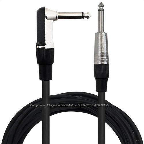 Cable Audio Guitarra Plug Angulo 90º Plug Recto Metal 6m 0
