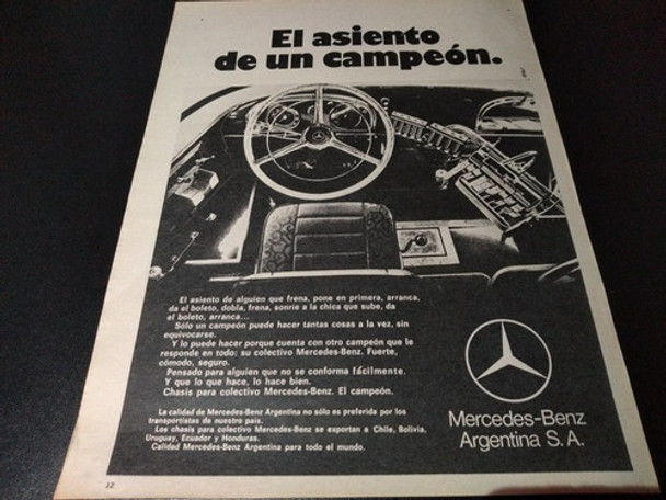 (pa465) Publicidad Clipping Colectivo Mercedes Benz * 1973 0 (pa465) Publicidad Clipping Colectivo Mercedes Benz * 1973 0