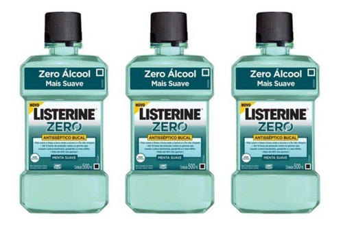Listerine Zero Enxaguante Bucal 500ml (kit C/03) 0