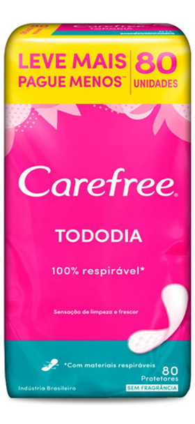 Protetor Diário Todo Dia 80 Unidades Carefree 0