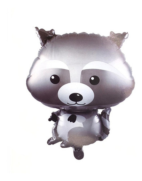 Globo Metalizado Mapache Del Bosque 55 X 49 Cm Cumpleaños 0