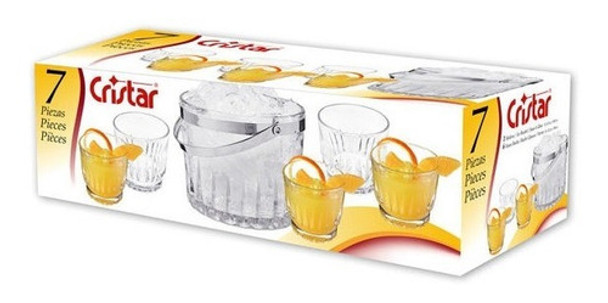 Cristar Set 7 Piezas.hielera + Vasos Rock Royal 0