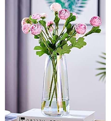 Jarrón De Cristal Transparente Aoderun Para Decoración Del H 0