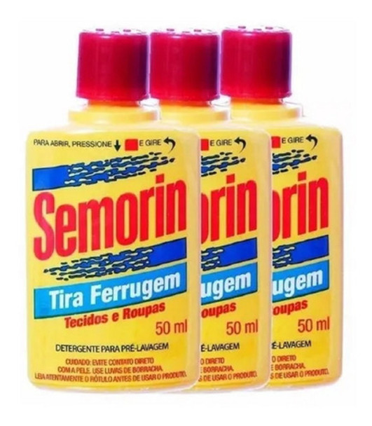 Tira Ferrugem Semorin 50ml Tecidos/roupa Sem Ferrugem C/3 0 Tira Ferrugem Semorin 50ml Tecidos/roupa Sem Ferrugem C/3 0