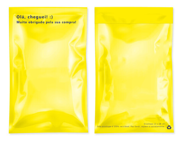 Kit C/400 Envelope Amarelo Embalagem Segurança Envio 12x18 0