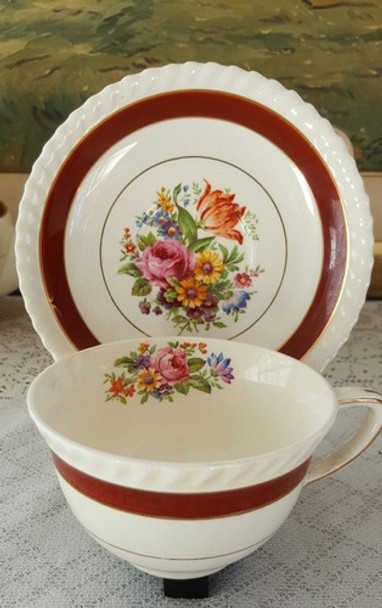 Dúo De Te Taza Y Plato Loza Antigua Inglesa Johnson Bros. 0