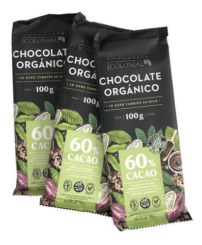 Chocolate Orgánico 60% - Colonial - 100g 0