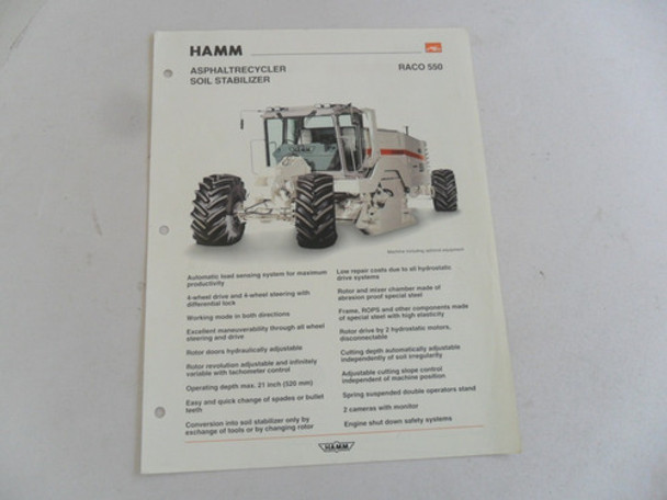 Folleto Hamm Raco 550 Tractor Maquinaria No Manual Catalogo 0