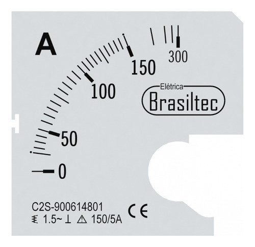 Kit C/ 60 Escala 150/5 Para Amperimetro Brasiltec 72mm 0