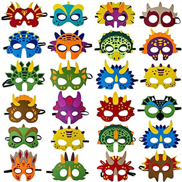 Máscaras De Dinosaurio Suministros Para Fiestas (24 Paquetes 0