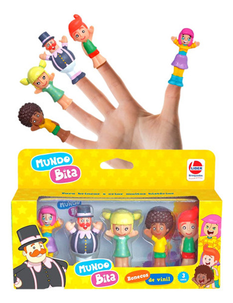 Bonecos Dedoche 5 Miniaturas Turma Do Bita Lider Brinquedos 0