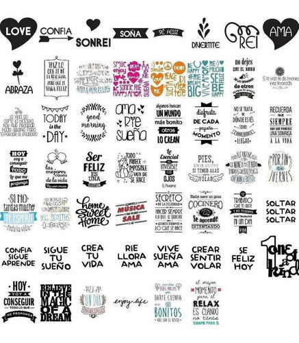 Plantillas Vectores Vinilo Multiuso - Frases Positivas 0