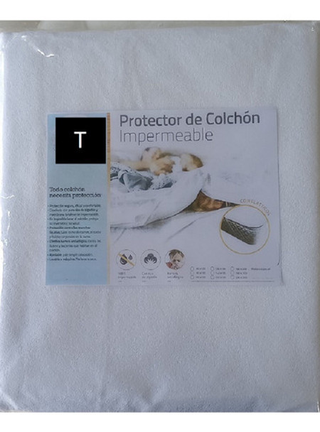 Cubrecolchon Protector Impermeable Toalla/pvc 1 Plaza 80x190 0