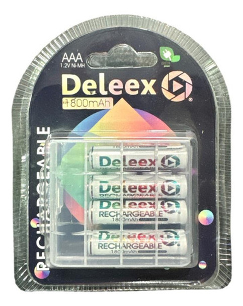 Pila Recargable Aaa X 4 Unidades Deleex 1800mah En Blister 0
