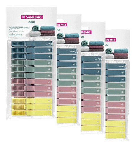 Kit Prendedor De Roupas 48 Unidades Grande Plástico Sanremo 0